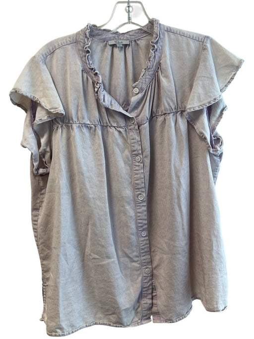 Rails Size Large Light Purple Lyocell blend Button Down Short Sleeve Top Light Purple / Large
