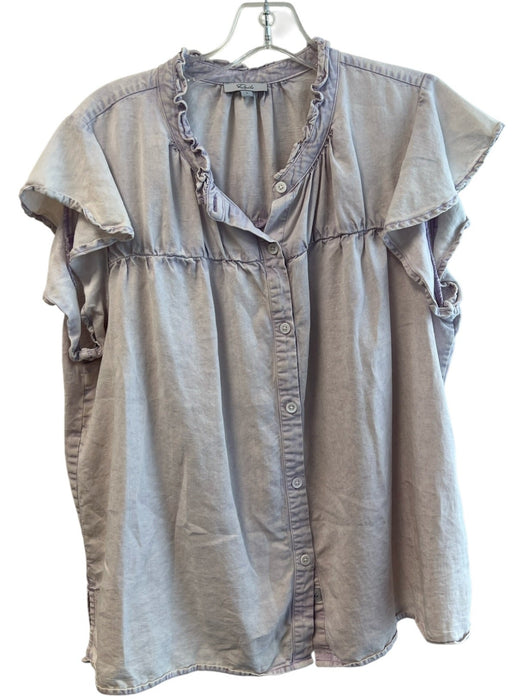 Rails Size Large Light Purple Lyocell blend Button Down Short Sleeve Top Light Purple / Large