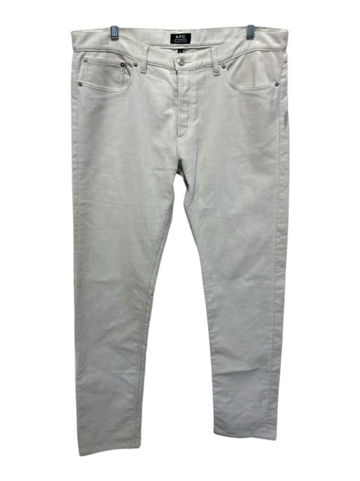 APC Size 34 Light Gray Cotton Moleskin Khakis Men's Pants Light Gray / 34