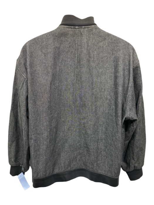 Comme De Garcon Size M Gray Cotton Striped Bomber Men's Jacket Gray / M