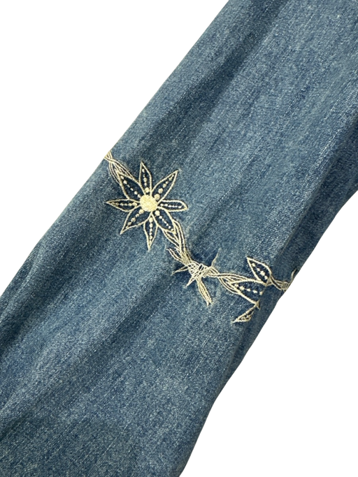 Sacai Size 3 Light Wash Cotton Solid Western Distressed Men's Long Sleeve Shirt Light Wash / 3