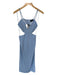 Bardot Size M Baby Blue Polyester Blend Spaghetti Strap Side Cut Outs Gown Baby Blue / M