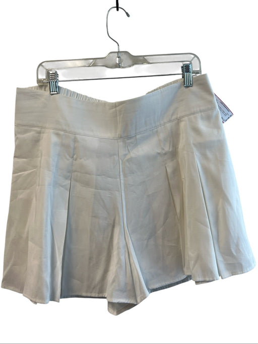 Emily McCarthy Size L White Rayon Blend Pleated Elastic Waist Ikat Print Skort White / L