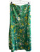 Ann Mashburn Size M Green Polyester Floral Maxi Elastic Waist Below knee Skirt Green / M