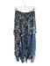 Misa Size L Blue & Aqua Polyester Floral Ruffle Maxi Elastic Waist Skirt Blue & Aqua / L