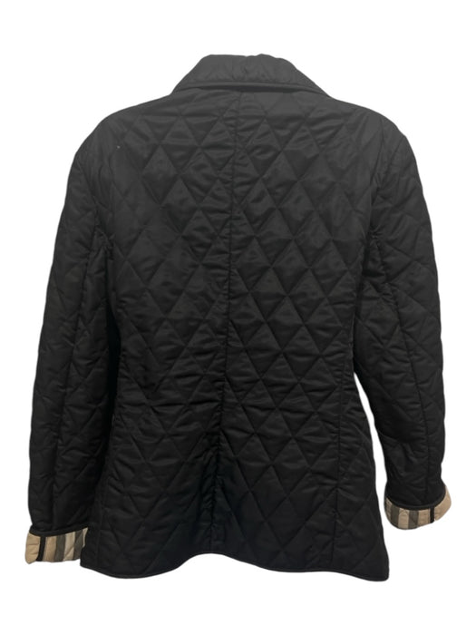 Burberry Size Large Black Polyester Long Sleeve Quilted Button Front Jacket Black / Large