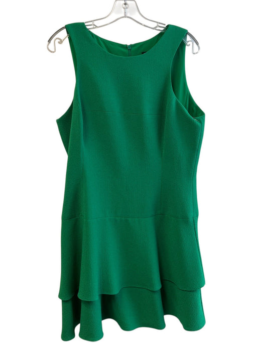 Black Halo Size 12 Green Polyamide Blend Back Zip Solid Sleeveless Dress Green / 12
