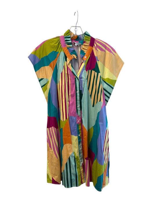 CROSBY by Mollie Burch Size L Multi No Fabric Tag Button Down Abstract Dress Multi / L
