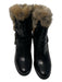 Frye Shoe Size 9 Black Leather Rabbit Fur Buckle Detail Almond Toe Boots Black / 9