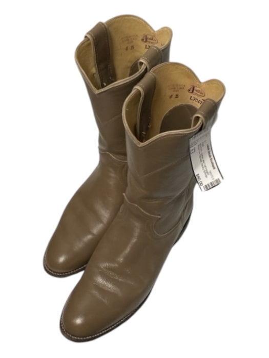 Justin Shoe Size 6.5 light brown Leather Mid Calf Height Almond Toe Boots light brown / 6.5