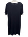 Misook Size XXL Black Acrylic Knit Short Sleeve Padded Shoulders Crew Neck Dress Black / XXL