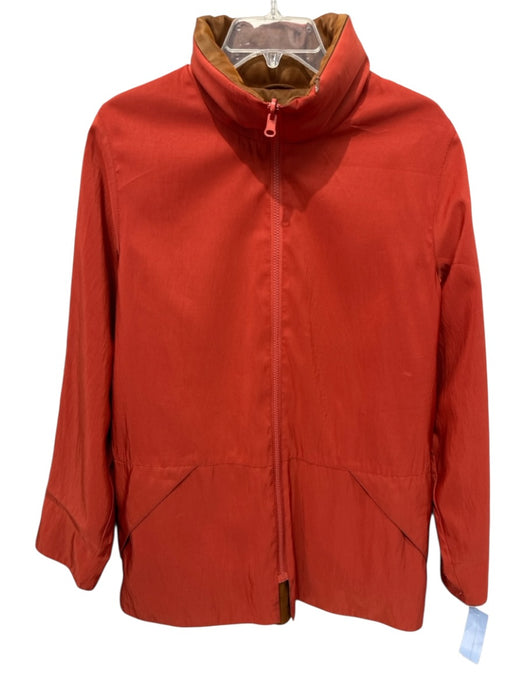 Mycra Pac Size S/M Orange & Tan Nylon & Polyester Reversible Zip Up Jacket Orange & Tan / S/M