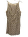 Jessica McClintock Size 8 Gold Acetate Blend Lace Overlay Metallic Thread Dress Gold / 8