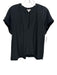 Cuyana Size XS Black Silk Short Sleeve V Neck Gathered Neck Top Black / XS