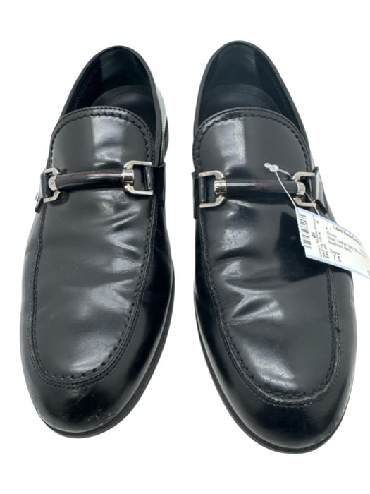 Zegna Shoe Size 7.5 Black Leather Solid Slip On Men's Shoes Black / 7.5