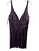 Carmen Marc Valvo Size 14 Purple Polyester Satin V Neck Gathered Waist Dress Purple / 14