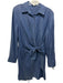 Tibi Size M Blue Tencel Chambray Wrap Button Down Dress Blue / M