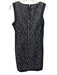 Trina Turk Size 4 Black & Gray Wool Blend Tweed Leopard Back Zip Sheath Dress Black & Gray / 4