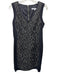 Trina Turk Size 4 Black & Gray Wool Blend Tweed Leopard Back Zip Sheath Dress Black & Gray / 4