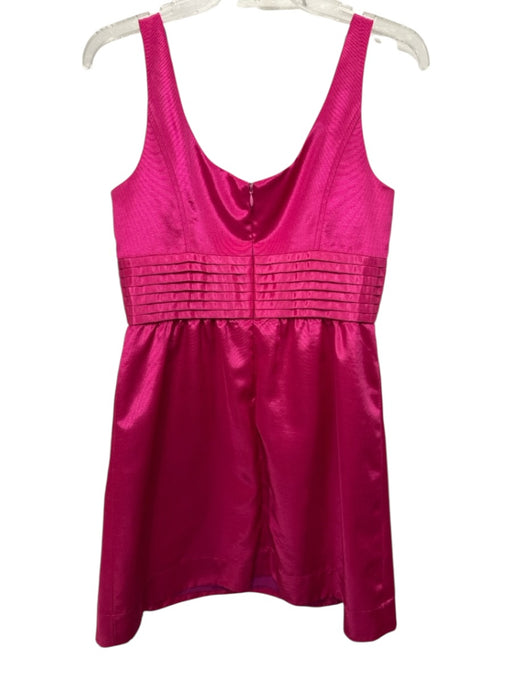 Shoshanna Size 6 Hot pink Polyester Pleated Waist Slit Pocket Empire Waist Dress Hot pink / 6
