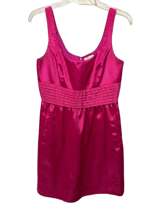 Shoshanna Size 6 Hot pink Polyester Pleated Waist Slit Pocket Empire Waist Dress Hot pink / 6