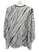 Joan McGee Size L White & Navy Blue Silk bias binding Tie Dye short Jacket White & Navy Blue / L
