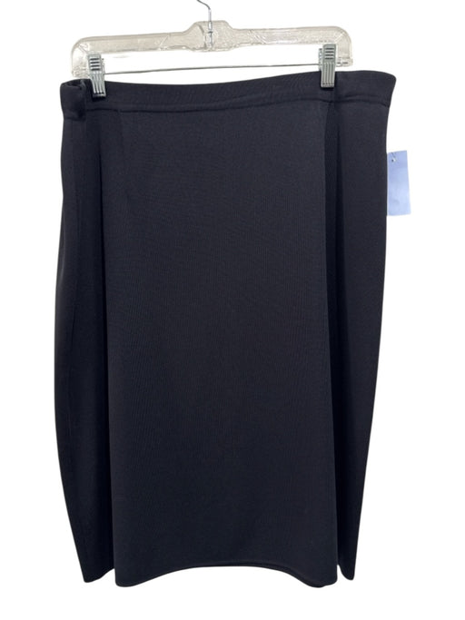 Misook Size 2X Black Acrylic Above Knee Elastic Waist Pen Skirt Black / 2X