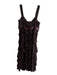 Betsy & Adam Size 6 Chocolate Polyester Side Zip Sleeveless V Neck Dress Chocolate / 6