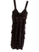 Betsy & Adam Size 6 Chocolate Polyester Side Zip Sleeveless V Neck Dress Chocolate / 6