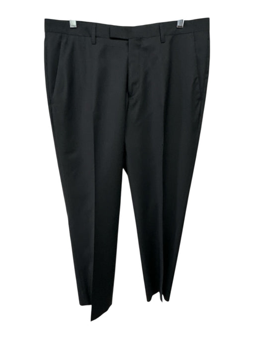 Boss Black Viscose Blend Solid 2 Button Men's Suit Black / 40s