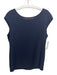 Escada Size 40 Navy Blue Rayon Blend Knit Wide Neck Cap Sleeve Top Navy Blue / 40
