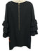 Sail To Sable Size 6 Black Polyester Blend Long Ruffle Sleeve Velvet Trim Dress Black / 6