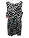 St. John Size 16 Black & White Silk Blend Polka Dots Sleeveless Back Zip Dress Black & White / 16