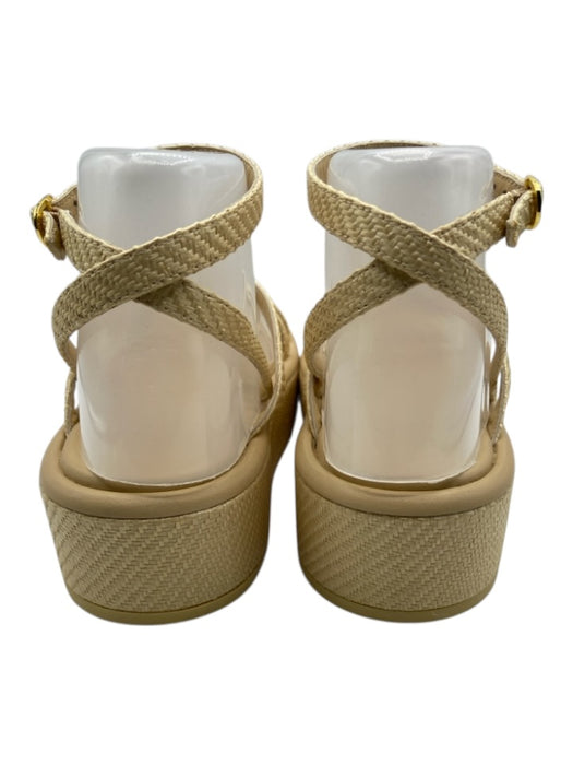 Stuart Weitzman Shoe Size 6 Beige textile upper Woven Strappy Platform Sandals Beige / 6