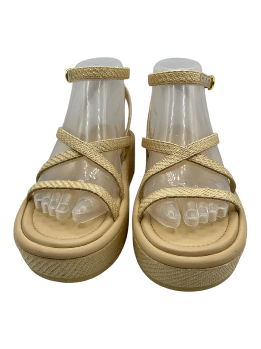 Stuart Weitzman Shoe Size 6 Beige textile upper Woven Strappy Platform Sandals Beige / 6
