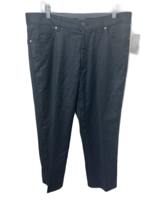 Zegna Size 36 Dark Gray Wool Blend Solid Dress Men's Pants Dark Gray / 36