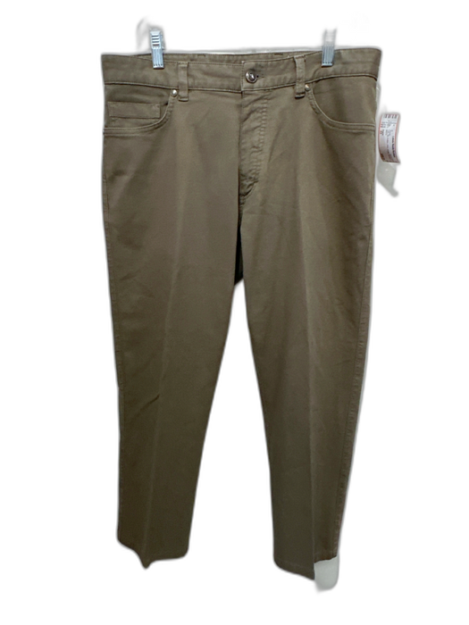 Zegna Size 33 Tan Cotton Solid Khakis Men's Pants Tan / 33