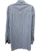 Zegna Size L White & Blue Cotton Striped Button closure Men's Long Sleeve Shirt White & Blue / L