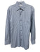 Zegna Size L White & Blue Cotton Striped Button closure Men's Long Sleeve Shirt White & Blue / L