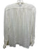 Giada Forte Size Est S White Cotton & Silk Semi Sheer Long Sleeve V Neck Top White / Est S