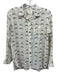 Billy Reid Size XS/S Brown & Blue Silk Leaf Print Sleeveless Button Up Top Brown & Blue / XS/S