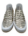 Stuart Weitzman Shoe Size 9 White & Gold Leather Upper Metallic Detail Flats White & Gold / 9