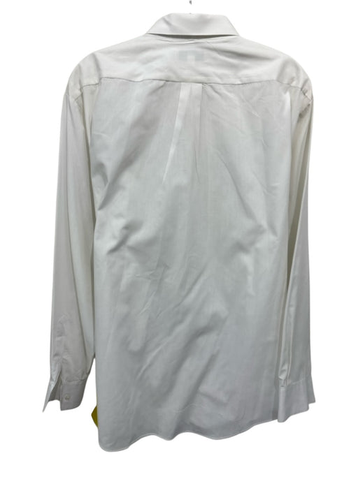 Pierre Balmain AS IS Size 17.5 White Cotton Solid Button up Long Sleeve Shirt White / 17.5