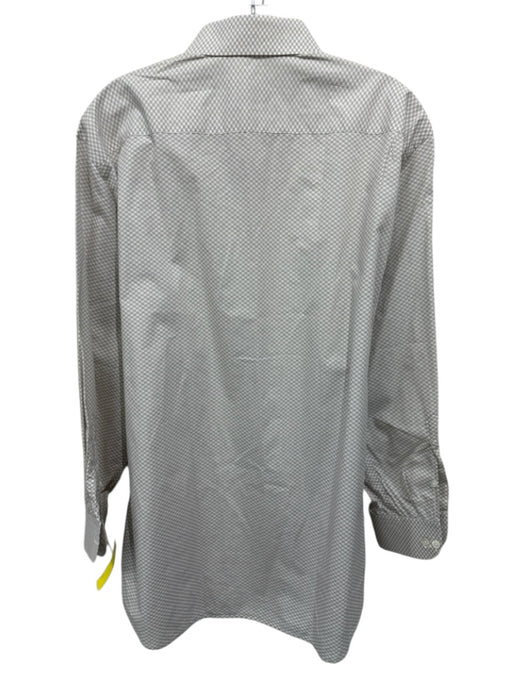 Zegna Size L Tan & White Cotton Abstract Button up Men's Long Sleeve Shirt Tan & White / L