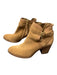 Sam Edelman Shoe Size 8 Beige Suede & Leather Gold hardware Zip Up Booties Beige / 8