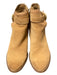 Sam Edelman Shoe Size 8 Beige Suede & Leather Gold hardware Zip Up Booties Beige / 8