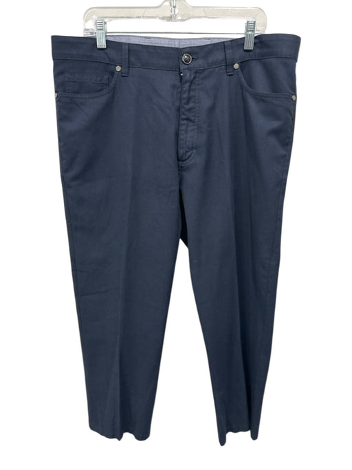Zegna Size 38 Navy Wool Blend Solid Dress Men's Pants Navy / 38
