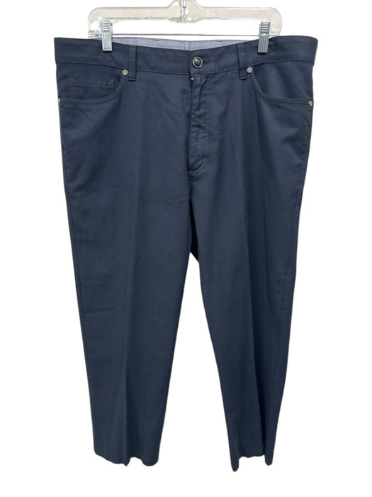 Zegna Size 38 Navy Wool Blend Solid Dress Men's Pants Navy / 38