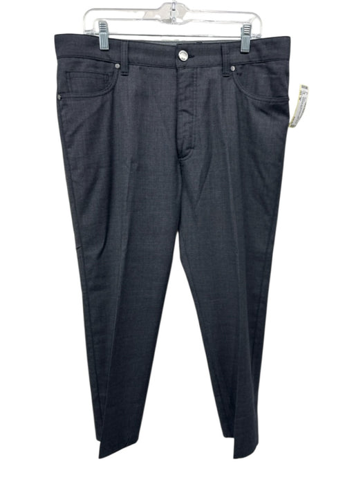 Zegna Size 38 Dark Gray Wool Blend Solid Dress Men's Pants Dark Gray / 38