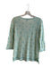Calypso Size S Green Linen Sequin Detail 3/4 Sleeve V Neck Tunic Top Green / S